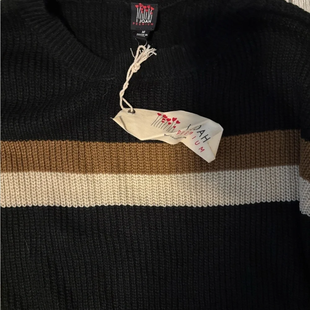 Classic Women's Crewneck Sweater in Black, Brown, and Cream
